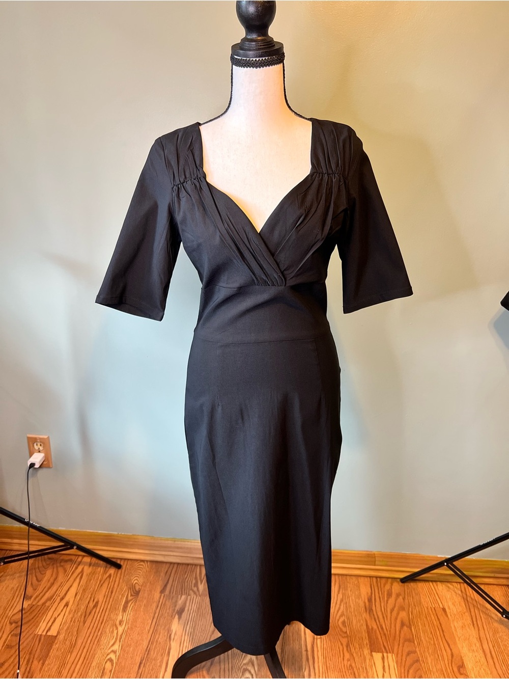 Collectif London Trixie Pencil Dress Black Size L